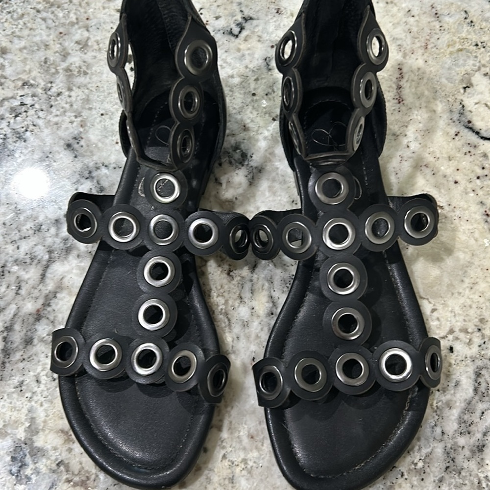 Jessica Simpson Black Sandals with Silver Accents - Picture 2 of 6